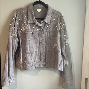 POL Embellished Denim Jacket